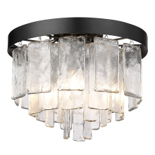 Golden 1768-FM BLK-HWG - Golden Lighting Ciara 3-light Flush Mount in Matte Black